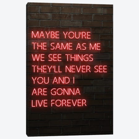 Oasis Live Forever Red Neon Canvas Print #FHC60} by FisherCraft Art Print