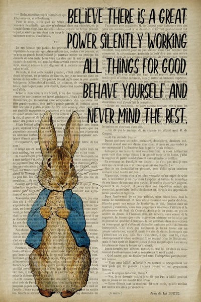 Kids Inspirational Art: Peter Rabbit Believe There Is A Great Power by FisherCraft
