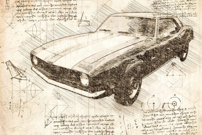 Sepia 1970 Chevrolet Camaro Muscle Car by FisherCraft canvas print