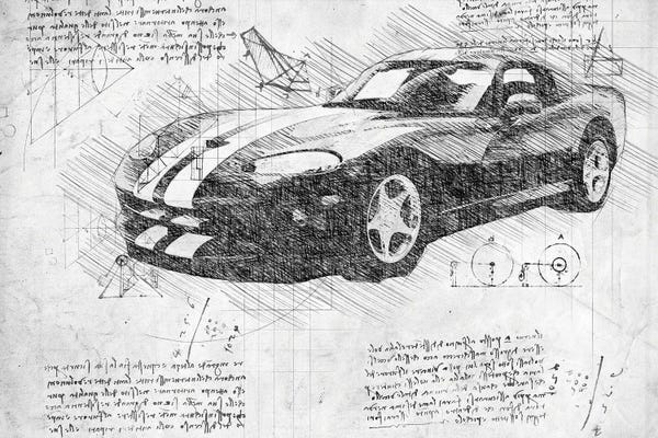 Automobile Blueprints: B&W 2003 Dodge Viper Zb I Muscle Car by FisherCraft