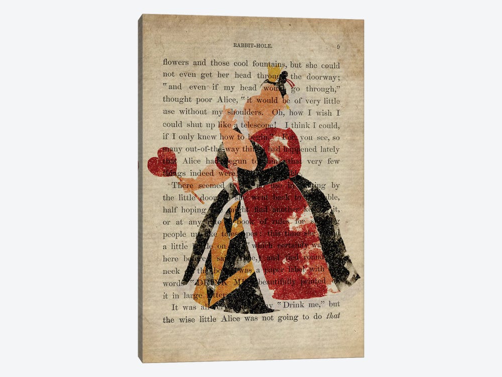The Queen Of Hearts From Alice In Wonderland Old Page by FisherCraft 1-piece Canvas Wall Art
