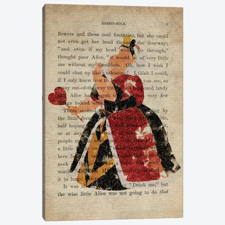 The Queen Of Hearts From Alice In Wonderland Old Page Canvas Print #FHC90} by FisherCraft Canvas Art