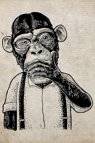 Speak No Evil On Old Paper by FisherCraft framed wall art