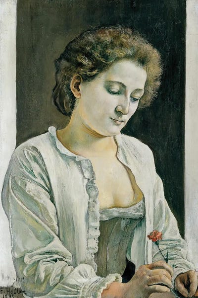 Ferdinand Hodler: Portrait Of An Unknown Woman. Woman With Carnation by Ferdinand Hodler