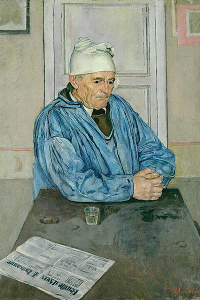 Ferdinand Hodler: Portrait Of Emile Borgeaud (^). Müller At The Table - 1949 by Ferdinand Hodler