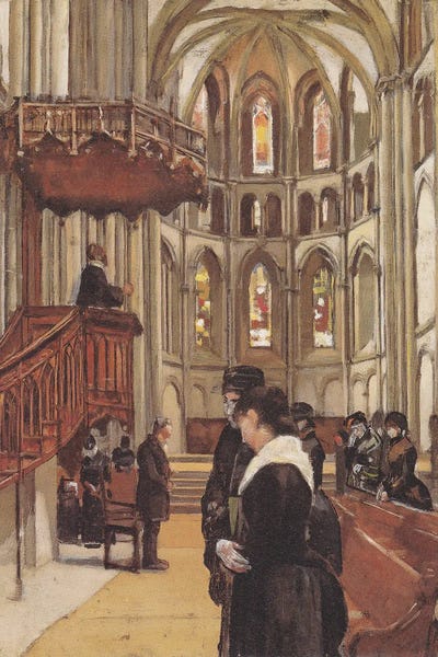 Prayer In Saint-Pierre Cathedral In Geneva - 1882
