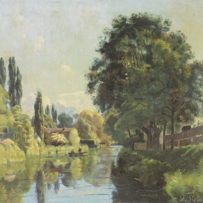 Canvas Print: The Aare Canal Near Thun - 1879 by Ferdinand Hodler - thumbnail