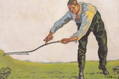 Ferdinand Hodler - Multi Panel Prints: The Mower - 1910 by Ferdinand Hodler