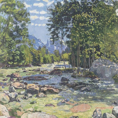 Canvas Print: The Black Lütschine - 1905 by Ferdinand Hodler - thumbnail