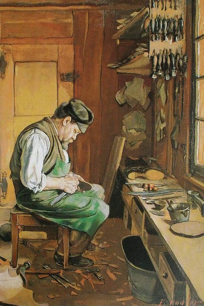 Ferdinand Hodler: The Shoemaker 1878 by Ferdinand Hodler