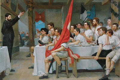 Canvas Print: Gymnasts' Banquet 1878 by Ferdinand Hodler - thumbnail