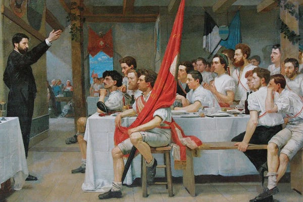 Ferdinand Hodler: Gymnasts' Banquet 1878 by Ferdinand Hodler