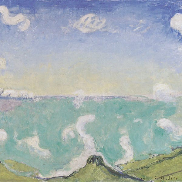 Ferdinand Hodler: Landscape Near Caux With Rising Clouds - 1917 by Ferdinand Hodler