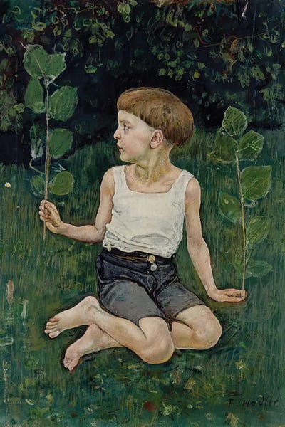 Ferdinand Hodler: Seated Boy With Branches by Ferdinand Hodler