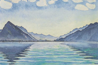 Canvas Print: Lake Thun With Symmetrical Reflection - 1905 by Ferdinand Hodler - thumbnail