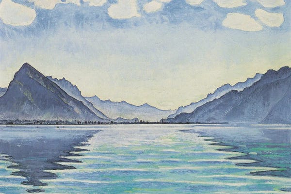 Lake Thun With Symmetrical Reflection - 1905