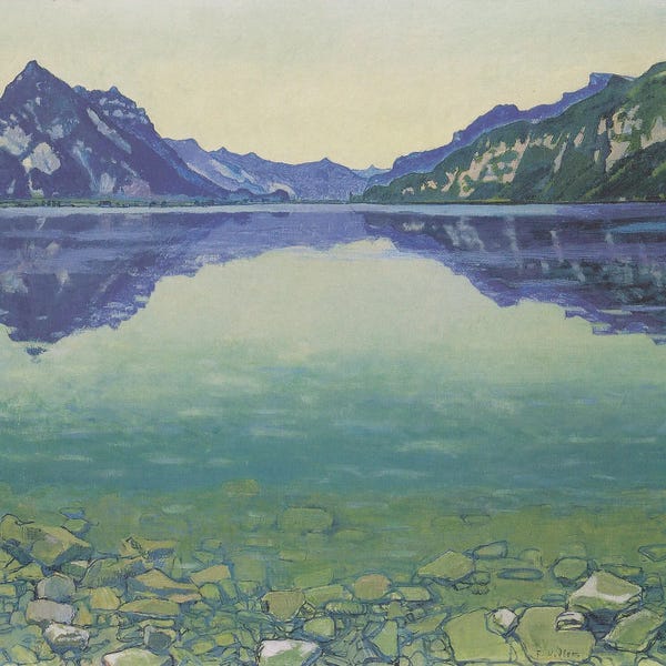 Lake Thun With Symmetrical Reflection Before Sunrise - 1904