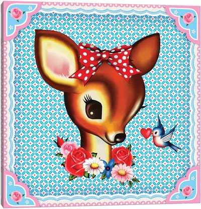 Deer Head Canvas Art Print - Fiona Hewitt