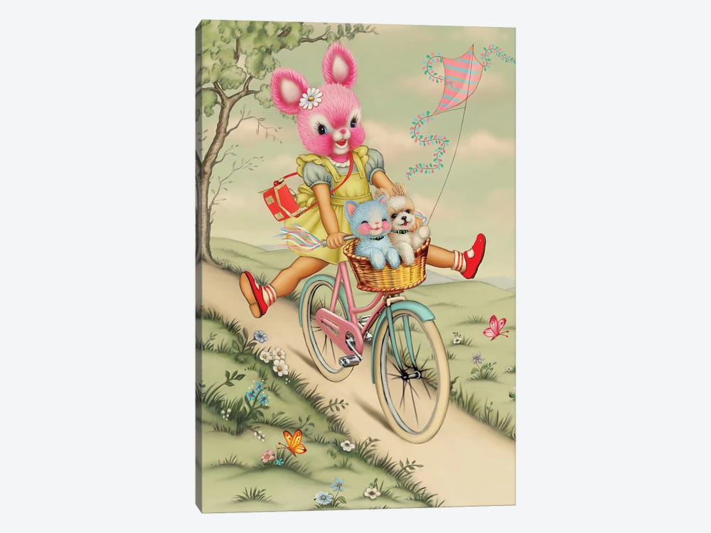 Bunny Bike by Fiona Hewitt 1-piece Art Print