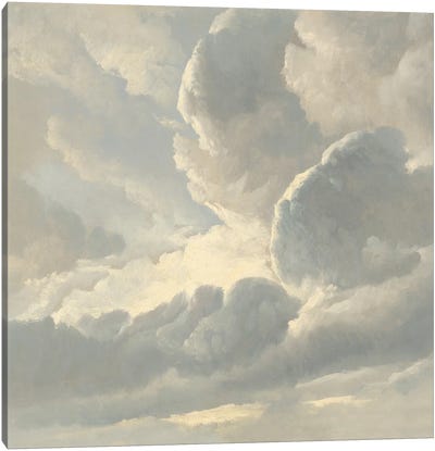 Cloud Study III Canvas Art Print - Gray & White Art