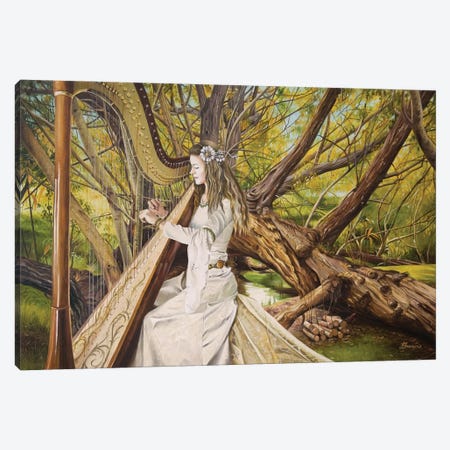 Harpist Of The Valley Canvas Print #FIF14} by Fiona Francois Canvas Print