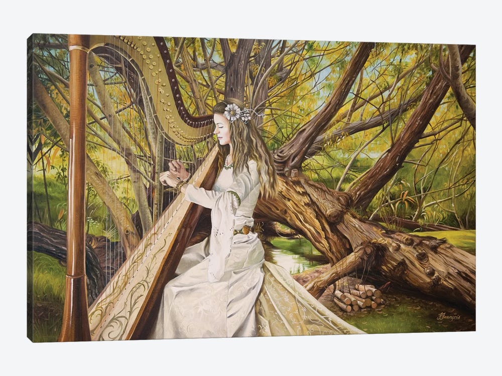 Harpist Of The Valley by Fiona Francois 1-piece Canvas Artwork