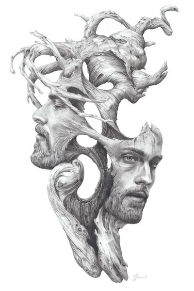 Black & White Drawings & Illustrations: Janus by Fiona Francois