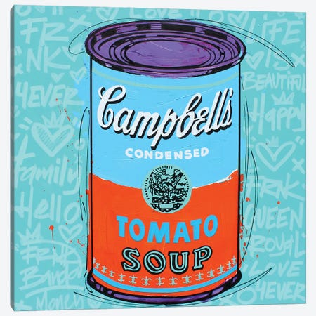 Special Campbell's Blue Soup Canvas Print #FJB145} by Frank Banda Canvas Wall Art