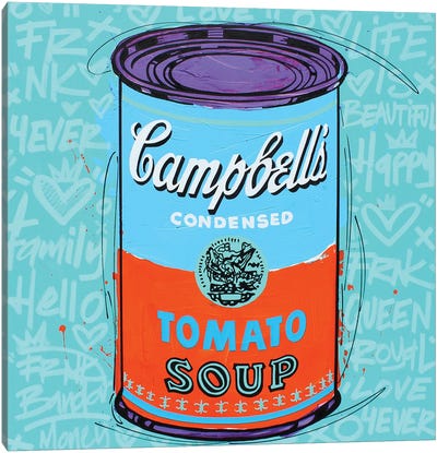 Special Campbell's Blue Soup Canvas Art Print - Campbell's Soup Can Reimagined