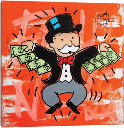 Fly Away Canvas Art Print - Rich Uncle Pennybags