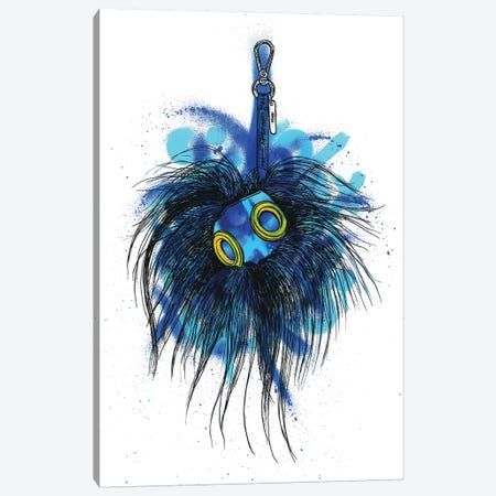 Blue Monster Cube Canvas Print #FJB20} by Frank Banda Canvas Print