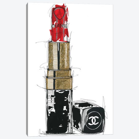 Chanel Rouge Canvas Print #FJB26} by Frank Banda Canvas Art