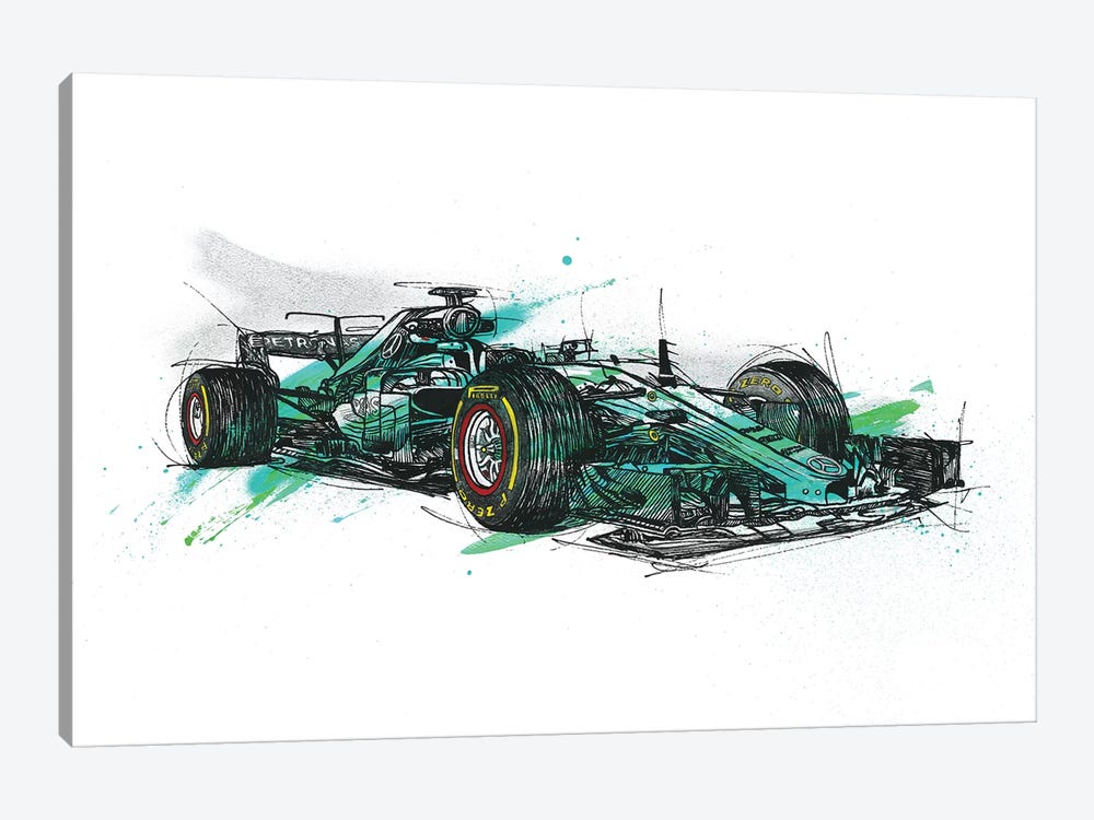 F1 Hamilton by Frank Banda 1-piece Canvas Art