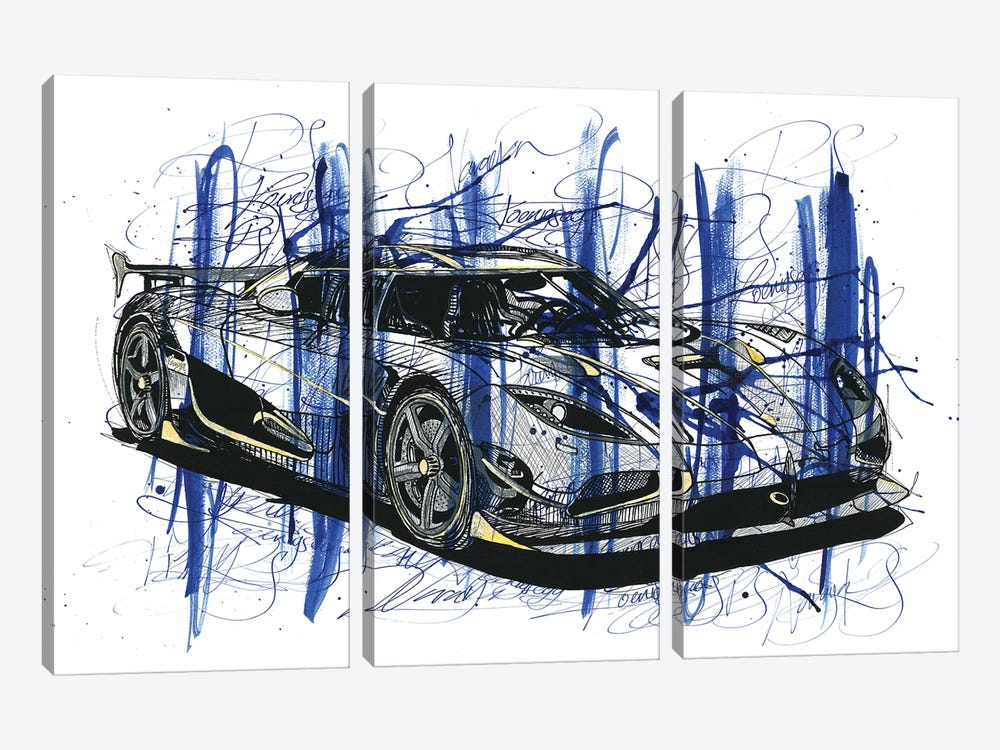 Koeniegsegg Agera RS Naraya by Frank Banda 3-piece Canvas Art Print