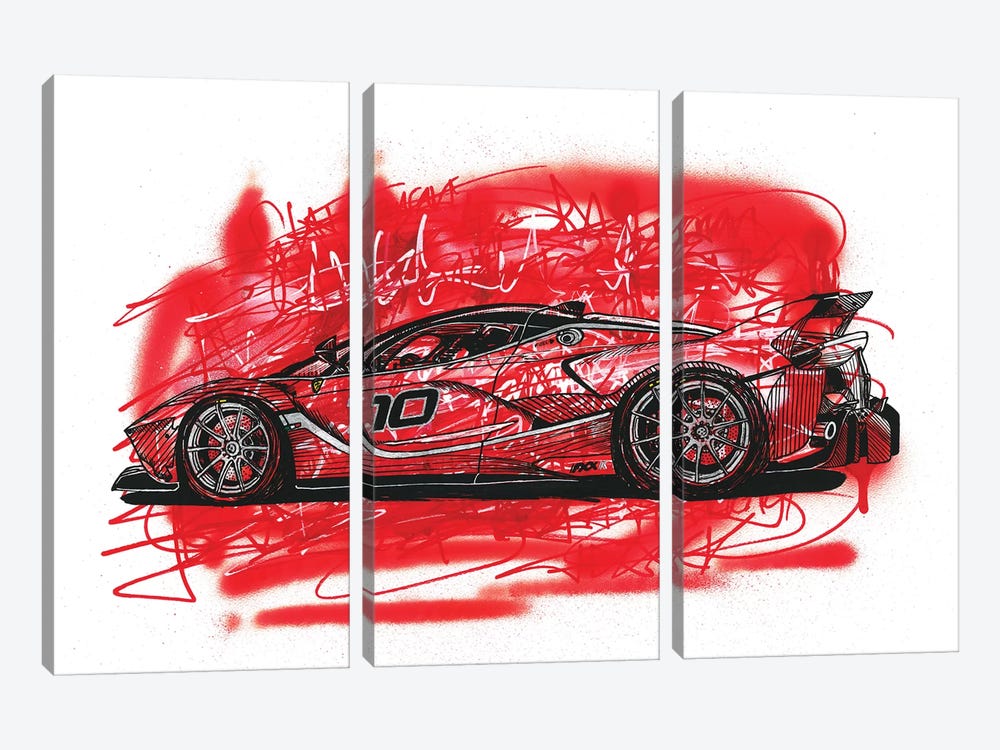 La  Ferrari FXX K by Frank Banda 3-piece Canvas Artwork