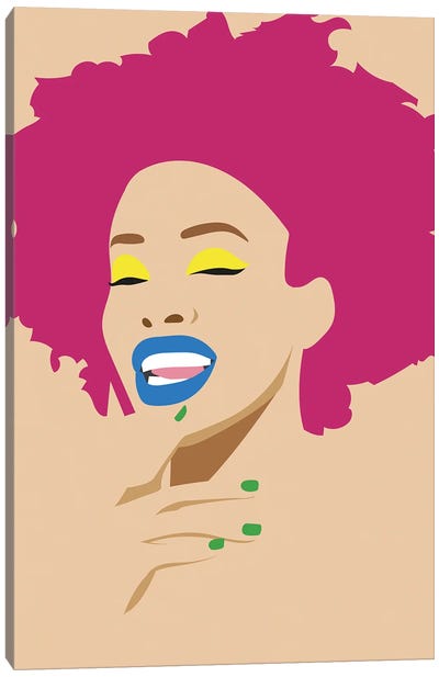 Lime Nails Canvas Art Print - Pantone 2023 Viva Magenta