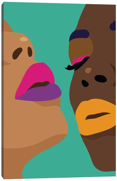 Purple Lips Canvas Art Print - Fine Karoline