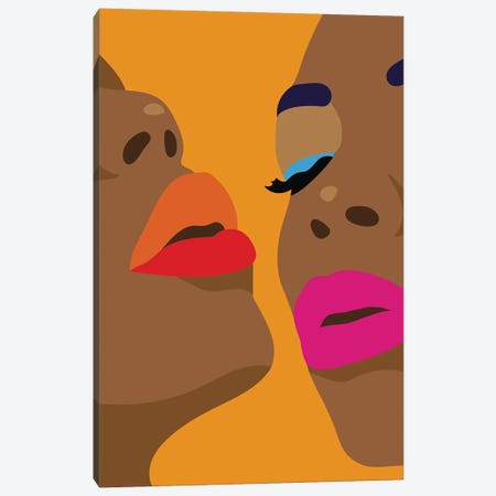 Orange Lips Canvas Print #FKL25} by Fine Karoline Art Print