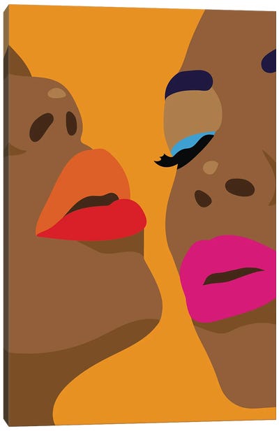 Orange Lips Canvas Art Print - Fine Karoline