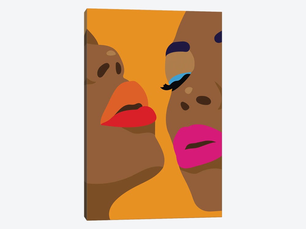 Orange Lips by Fine Karoline 1-piece Canvas Art