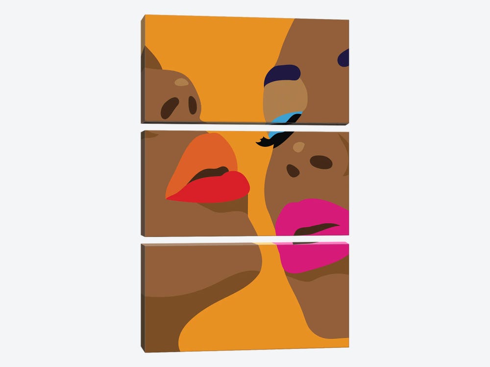 Orange Lips by Fine Karoline 3-piece Canvas Wall Art