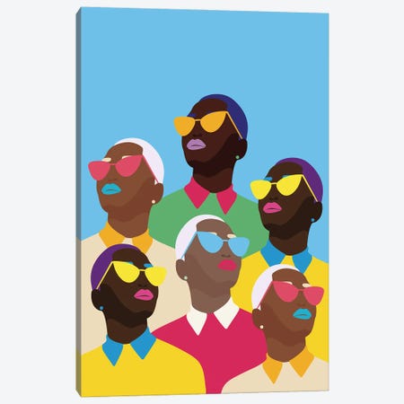 Sunglasses Squad Canvas Print #FKL32} by Fine Karoline Art Print