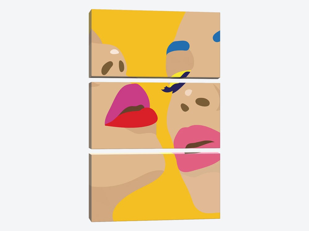 Red Lips by Fine Karoline 3-piece Canvas Art Print