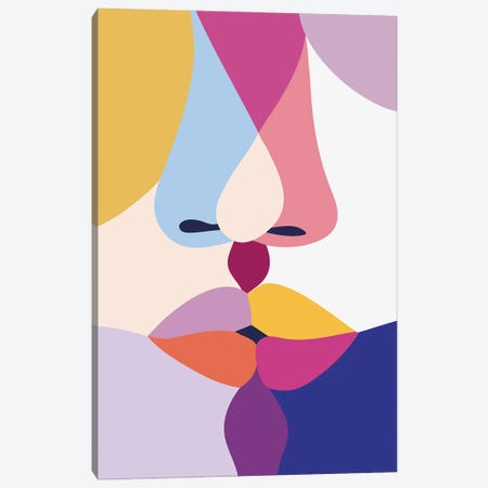 Abstract Kiss Canvas Print #FKL3} by Fine Karoline Canvas Artwork