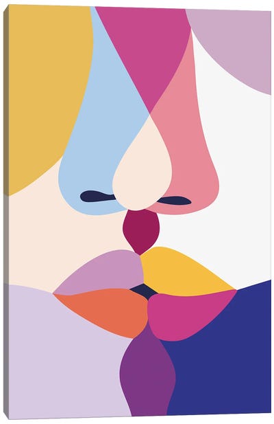 Abstract Kiss Canvas Art Print - Fine Karoline