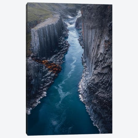 Basalt Rock River Canvas Print #FKS103} by Fredrik Strømme Canvas Print