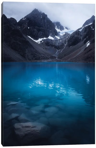 The Blue Ice Lake Canvas Art Print - Norway Art