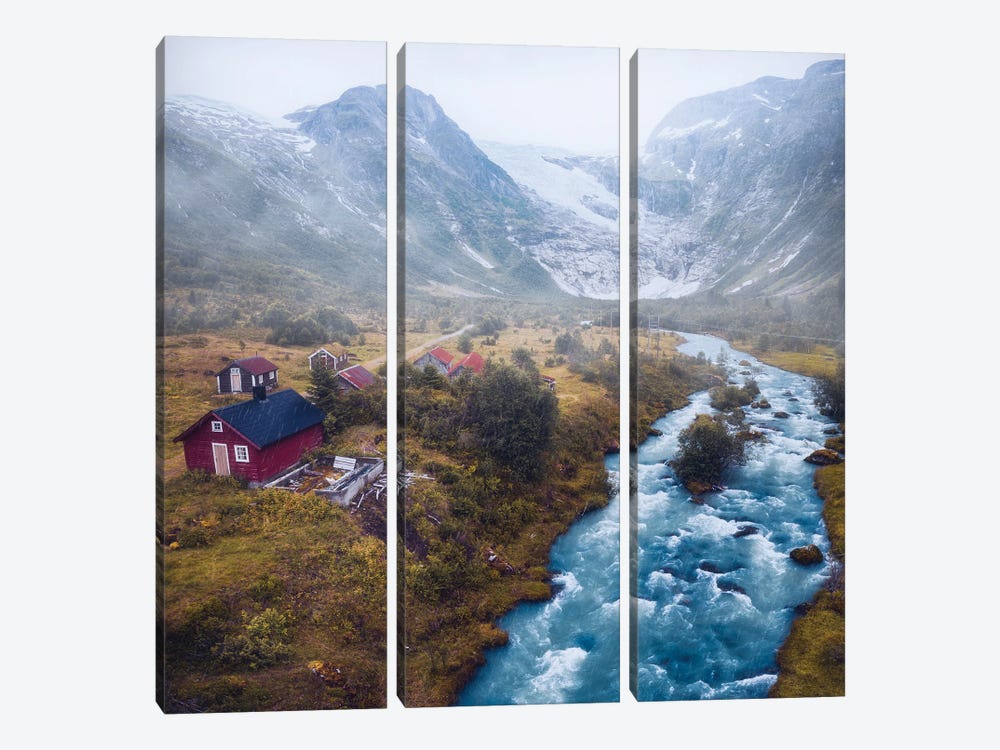 Glacier Village by Fredrik Strømme 3-piece Canvas Art Print