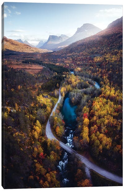 The Autumn Road Canvas Art Print - Fredrik Strømme