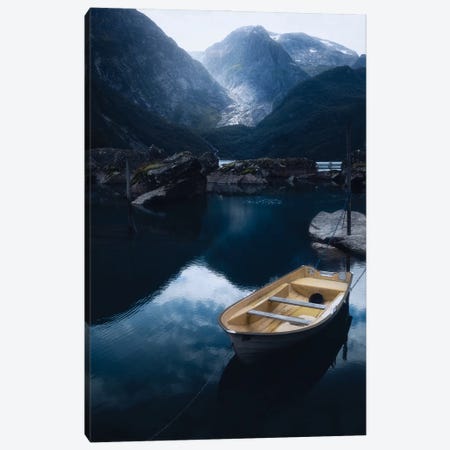 The Lonely Boat Canvas Print #FKS37} by Fredrik Strømme Art Print